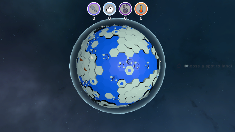 Image of a planet with hexagonal grid in Bear Rescue Force.