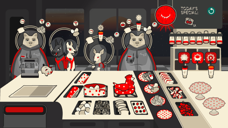 Screenshot of gameplay from Doppel Diner.