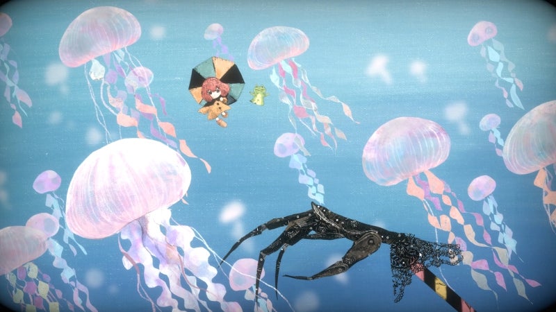 Screenshot of jellyfish and girl from Vigorus.