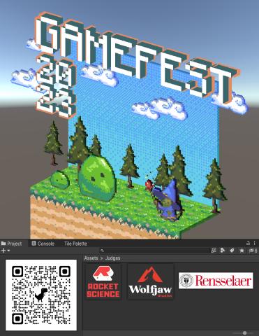 Pixel art poster for GameFest 2023. 
