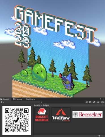 Pixel art poster for GameFest 2023.