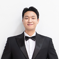 Bryan Kim wearing a tuxedo. 